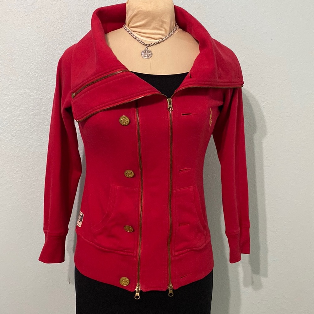 HELLZ BELLZ Vintage Women front zip jacket Red size M